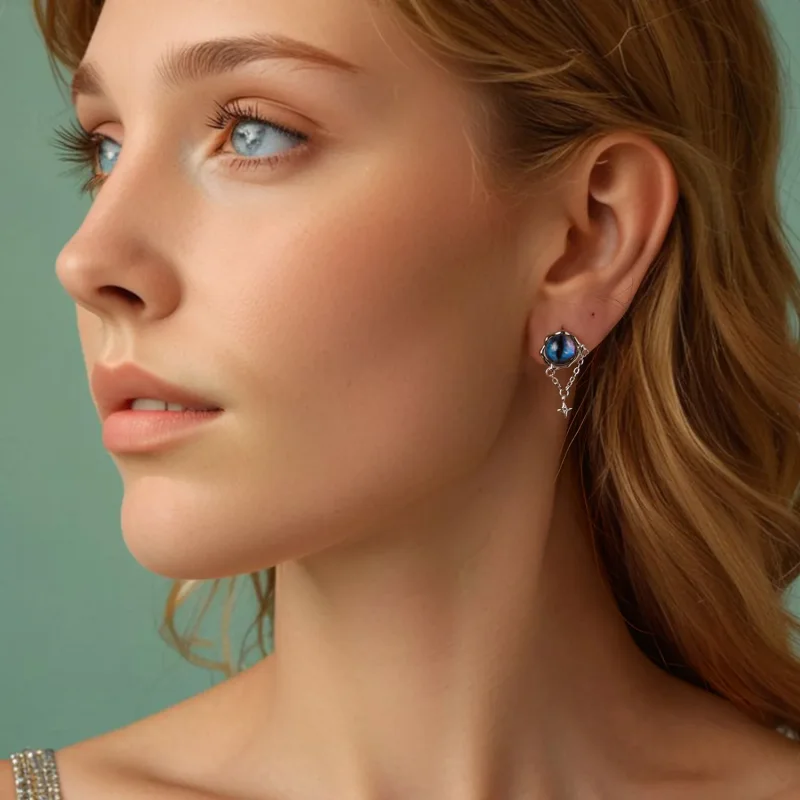 (slika za) Uhani s hudičevim očesom v stilu PANDORA - BSE1092 - Ogled 7