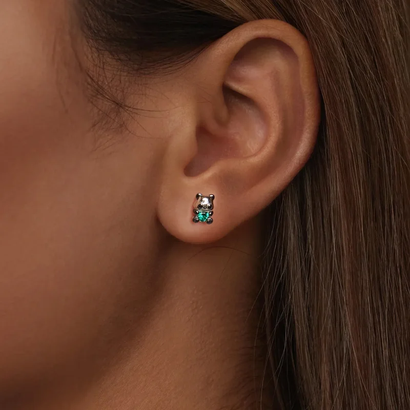 (slika za) Uhani s pandami v obliki srca PANDORA - SCE1775 - Ogled 6