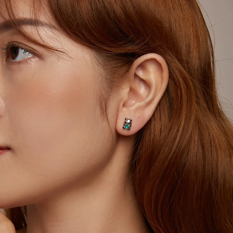 (slika za) Uhani s pandami v obliki srca PANDORA - SCE1775 - Ogled 9