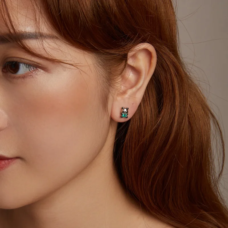 (slika za) Uhani s pandami v obliki srca PANDORA - SCE1775 - Ogled 10