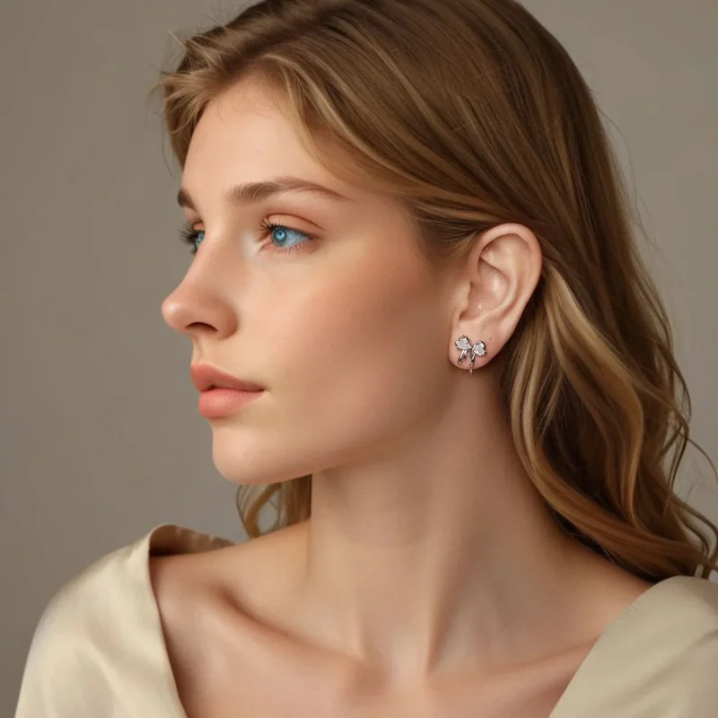 (slika za) Uhani s pentljo v stilu PANDORA - BSE1061 - Ogled 7