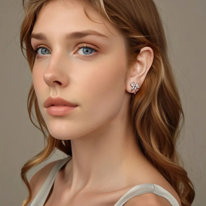 (slika za) Uhani s pentljo v stilu PANDORA - BSE1061 - Ogled 8