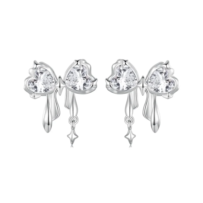 (slika za) Uhani s pentljo v stilu PANDORA - BSE1061 - Slika izdelka