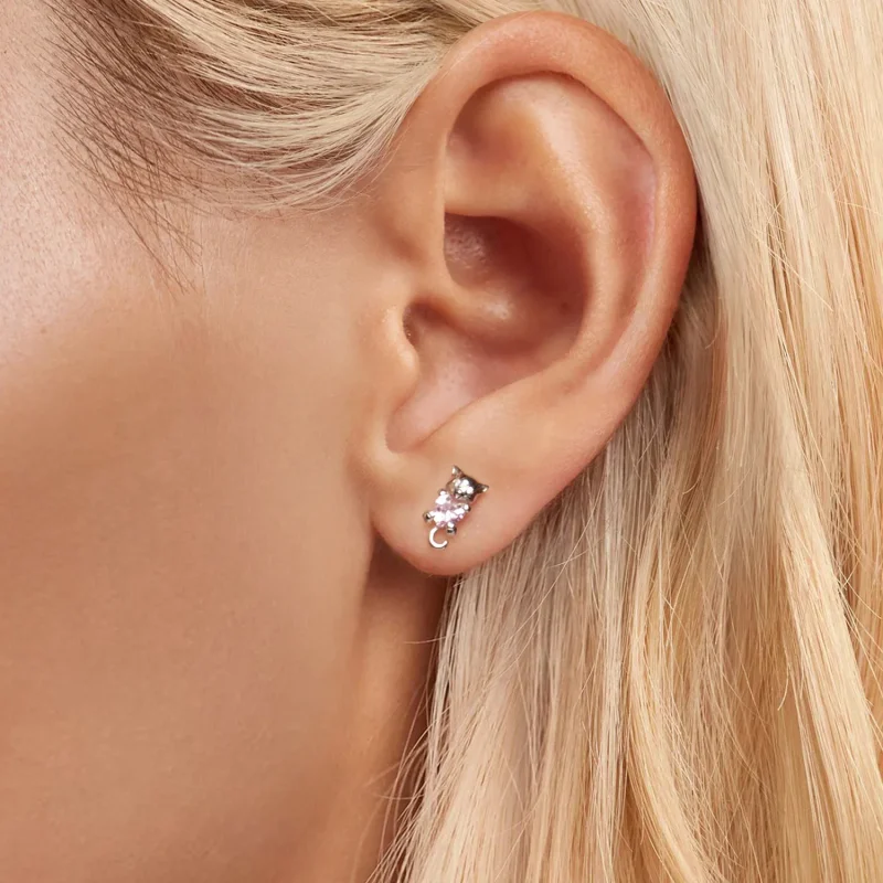 (slika za) Uhani s srčki v stilu PANDORA - SCE1773 - Ogled 5