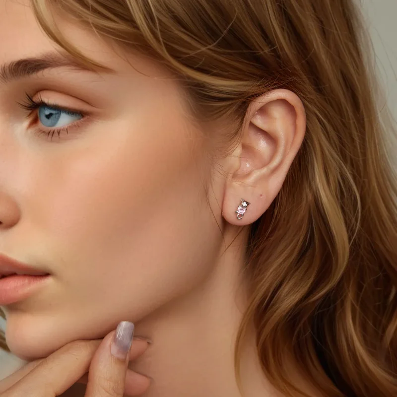 (slika za) Uhani s srčki v stilu PANDORA - SCE1773 - Ogled 7