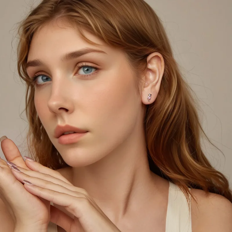 (slika za) Uhani s srčki v stilu PANDORA - SCE1773 - Ogled 8