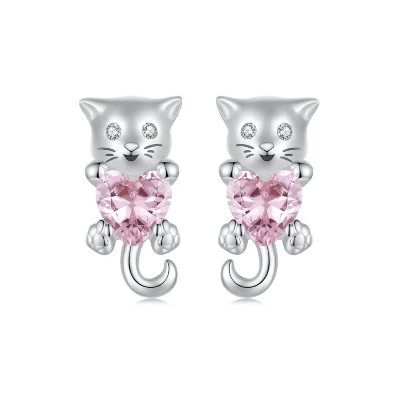 (slika za) Uhani s srčki v stilu PANDORA - SCE1773 - Slika izdelka