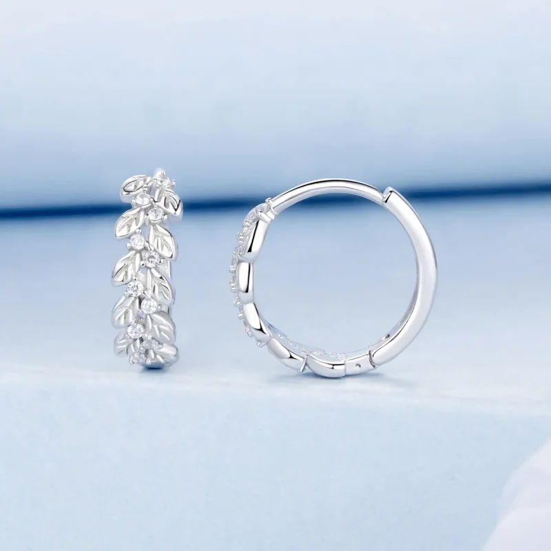 (slika za) Uhani v obliki listov PANDORA - BSE1086 - Ogled 2