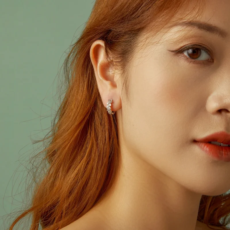 (slika za) Uhani v obliki listov PANDORA - BSE1086 - Ogled 9