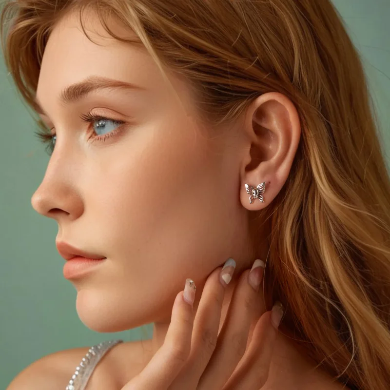 (slika za) Uhani v obliki lobanje v obliki metulja PANDORA - SCE1798 - Ogled 8