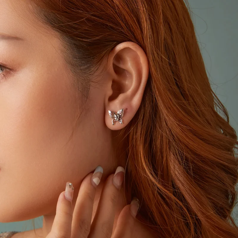 (slika za) Uhani v obliki lobanje v obliki metulja PANDORA - SCE1798 - Ogled 10