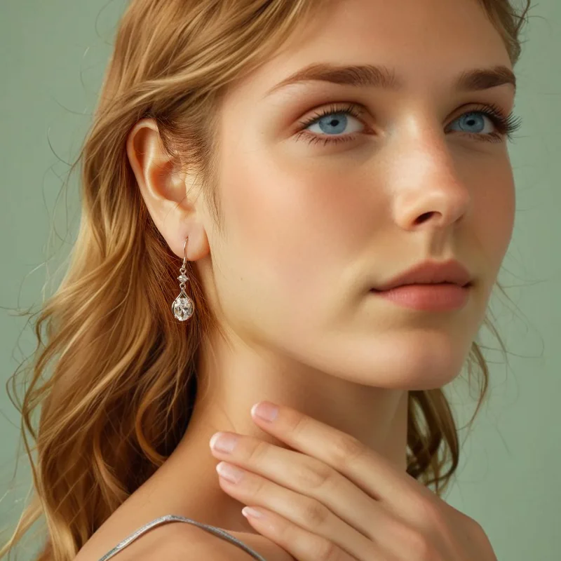 (slika za) Uhani v obliki solze v slogu PANDORA - BSE1087 - Ogled 8