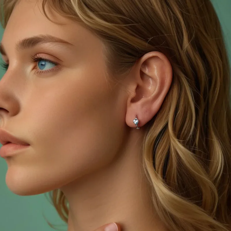 (slika za) Uhani v slogu PANDORA Srce morja - BSE1099 - Ogled 6