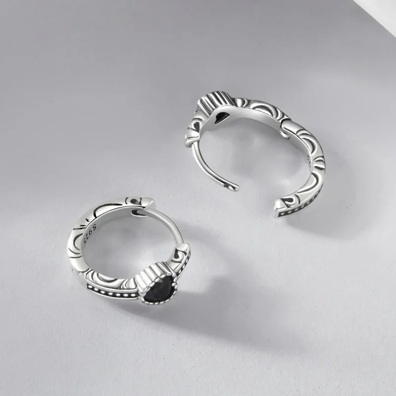 (slika za) Uhani v slogu PANDORA Srce noči - SCE1800 - Ogled 4