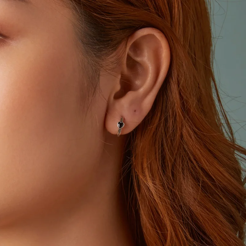 (slika za) Uhani v slogu PANDORA Srce noči - SCE1800 - Ogled 10