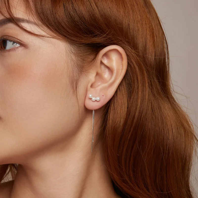 (slika za) Uhani z bisernimi resicami v stilu PANDORA - SCE1777 - Ogled 10