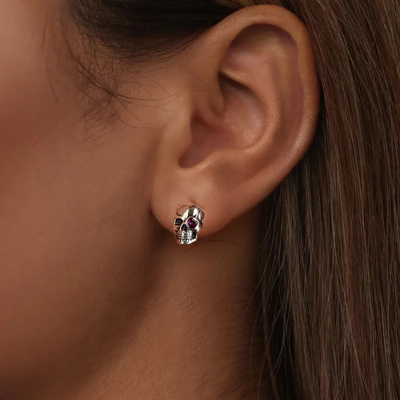 (slika za) Uhani z lobanjo v stilu PANDORA - SCE1771 - Ogled 6