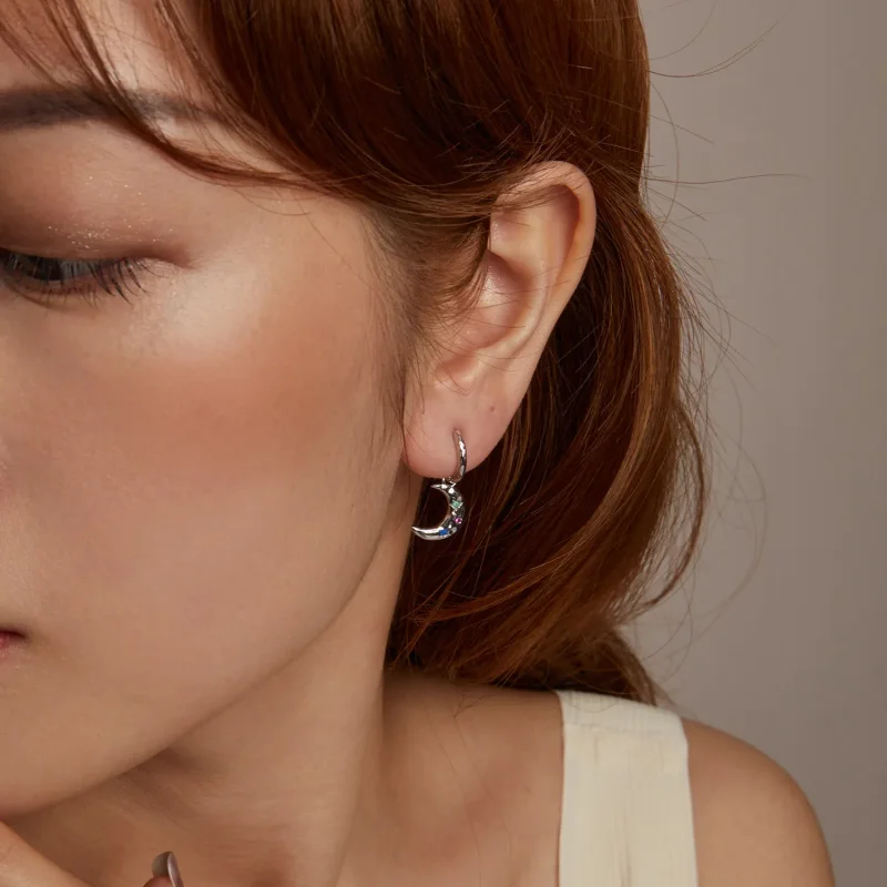 (slika za) Uhani z luno v stilu PANDORA - SCE1778 - Ogled 10