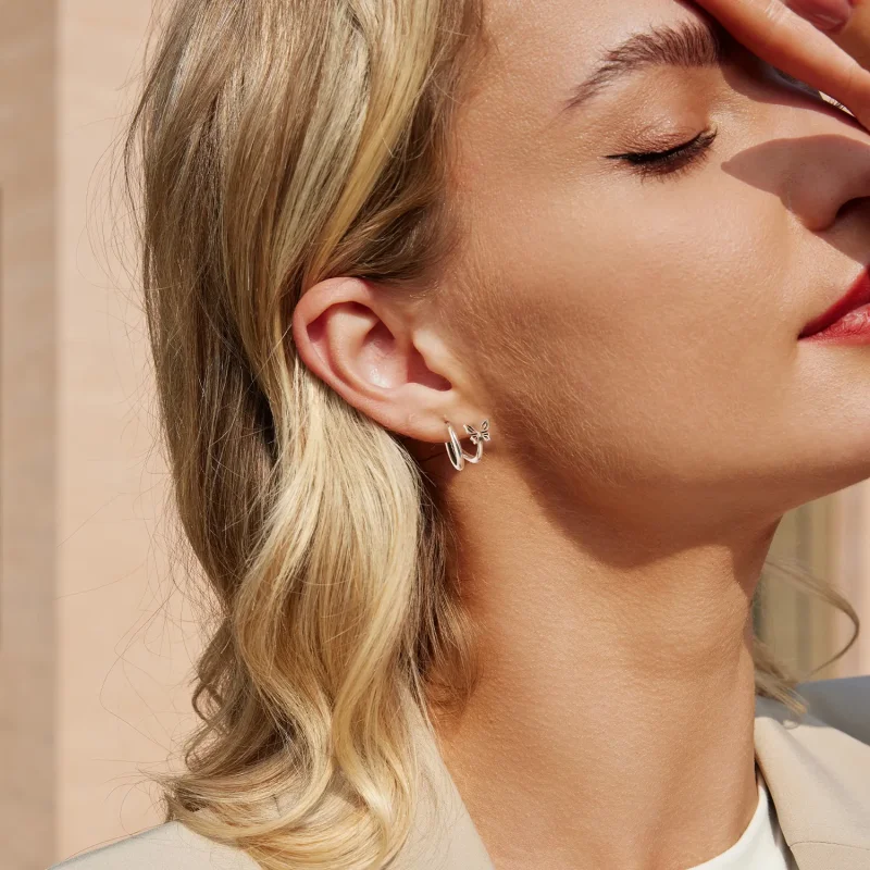 (slika za) Uhani z metulji v slogu PANDORA - SCE1766 - Ogled 7