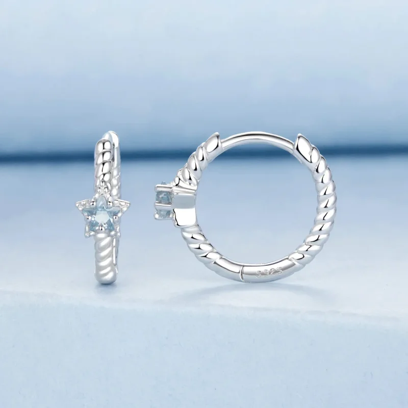 (slika za) Uhani z zvezdami v stilu PANDORA - BSE1090 - Ogled 2