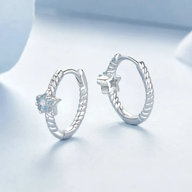 (slika za) Uhani z zvezdami v stilu PANDORA - BSE1090 - Ogled 4