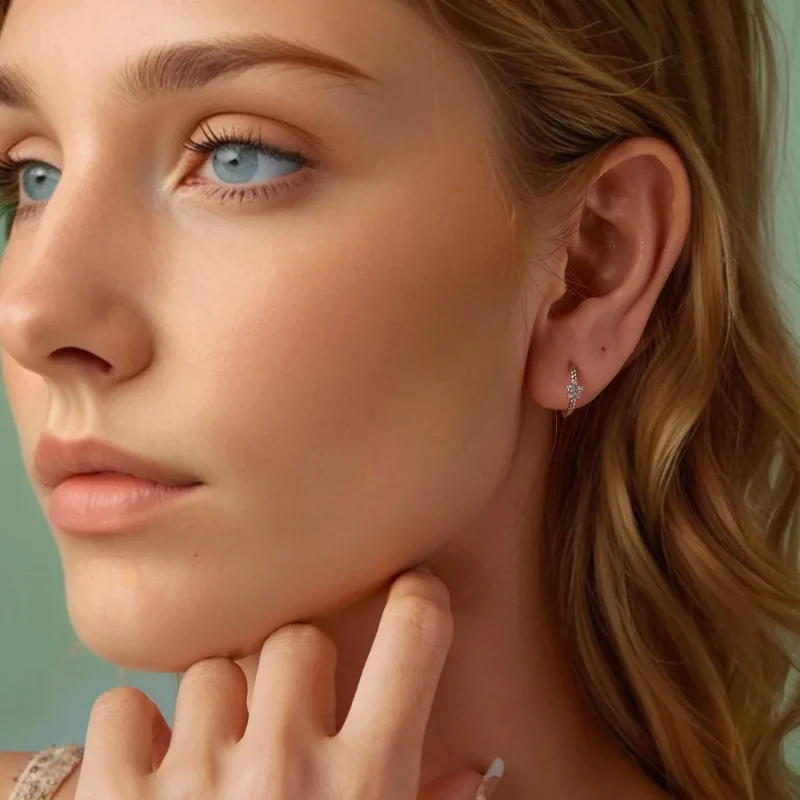 (slika za) Uhani z zvezdami v stilu PANDORA - BSE1090 - Ogled 7