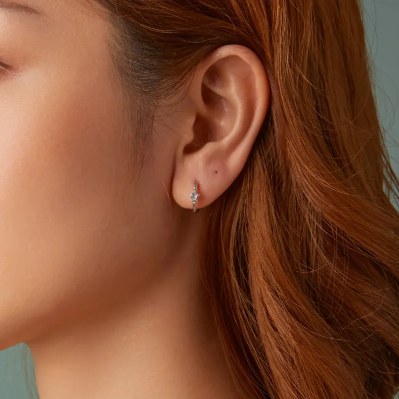 (slika za) Uhani z zvezdami v stilu PANDORA - BSE1090 - Ogled 9