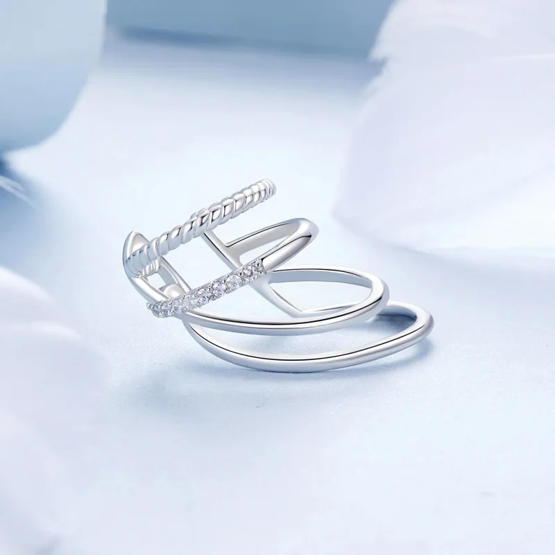 (slika za) Večplastna ušesna manšeta v stilu PANDORA - BSE1063 - Ogled 3