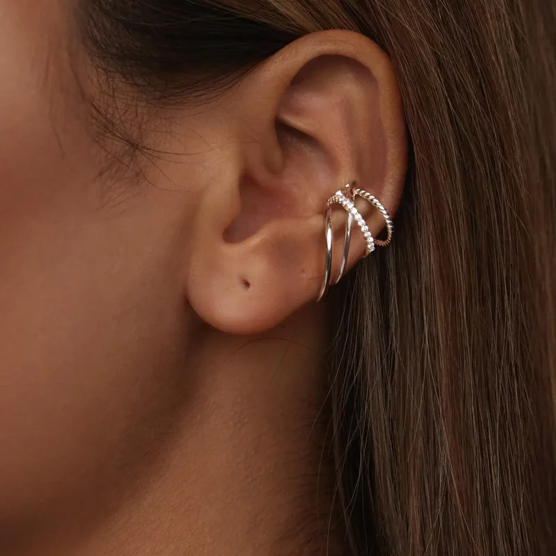 (slika za) Večplastna ušesna manšeta v stilu PANDORA - BSE1063 - Ogled 6