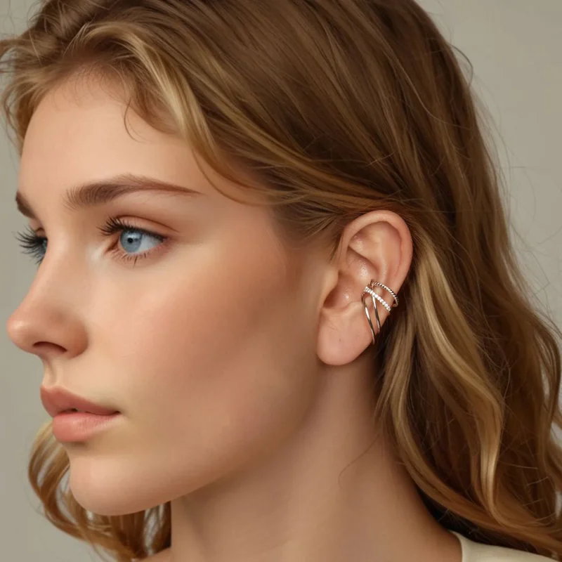 (slika za) Večplastna ušesna manšeta v stilu PANDORA - BSE1063 - Ogled 7