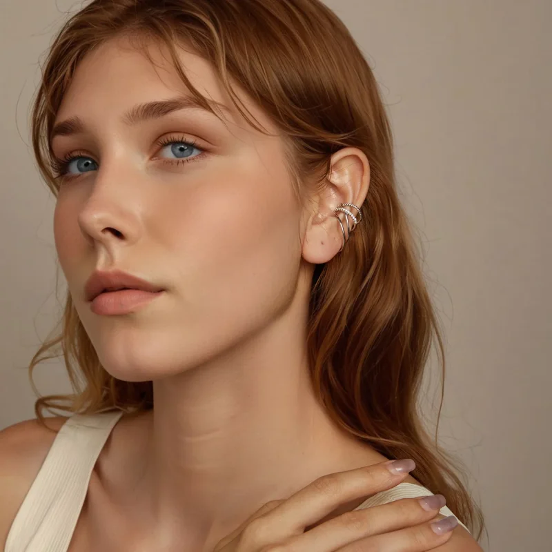 (slika za) Večplastna ušesna manšeta v stilu PANDORA - BSE1063 - Ogled 8