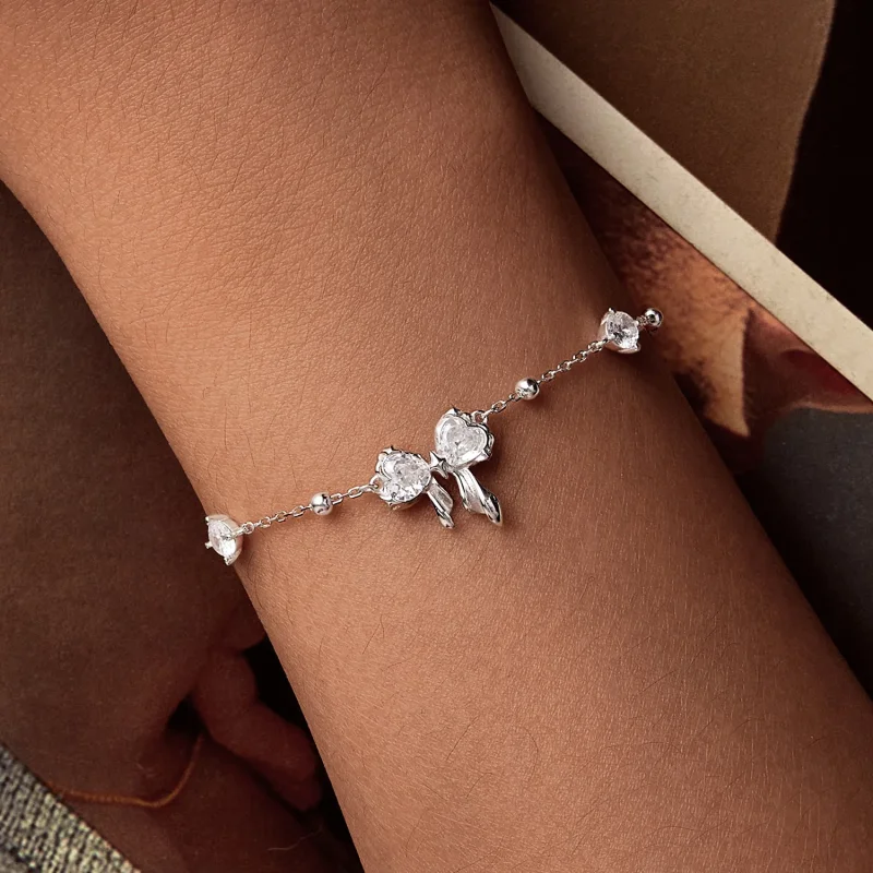 (slika za) Zapestnica z bleščečo pentljo v stilu PANDORA - BSB188 - Ogled 3