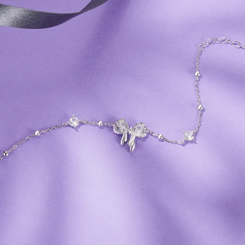 (slika za) Zapestnica z bleščečo pentljo v stilu PANDORA - BSB188 - Ogled 4