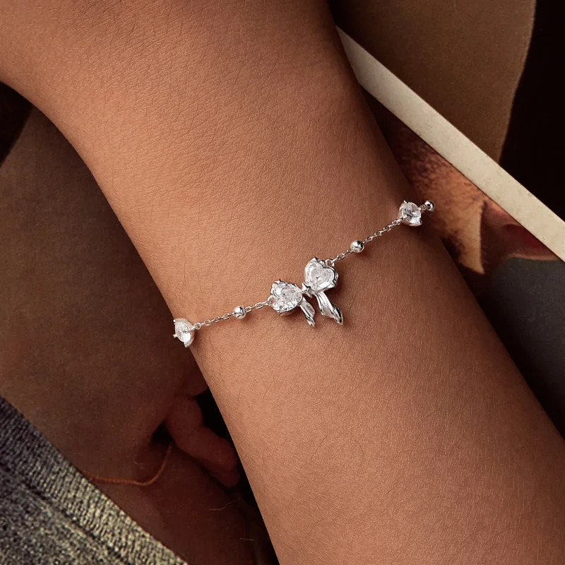 (slika za) Zapestnica z bleščečo pentljo v stilu PANDORA - BSB188 - Ogled 5