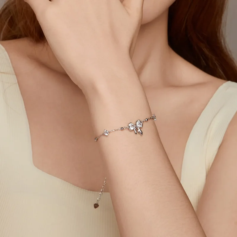 (slika za) Zapestnica z bleščečo pentljo v stilu PANDORA - BSB188 - Ogled 9