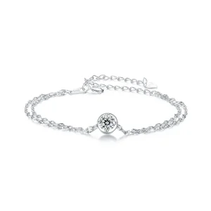 (slika za) Zapestnica z dvojno ploščico iz moissanita 0,5 ct PANDORA Style (z enim certifikatom) - MSB020