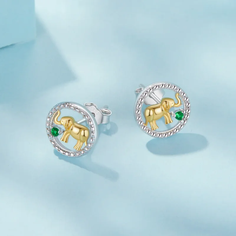 (slika za) Zlati slončki uhani v stilu PANDORA - SCE1794 - Ogled 3