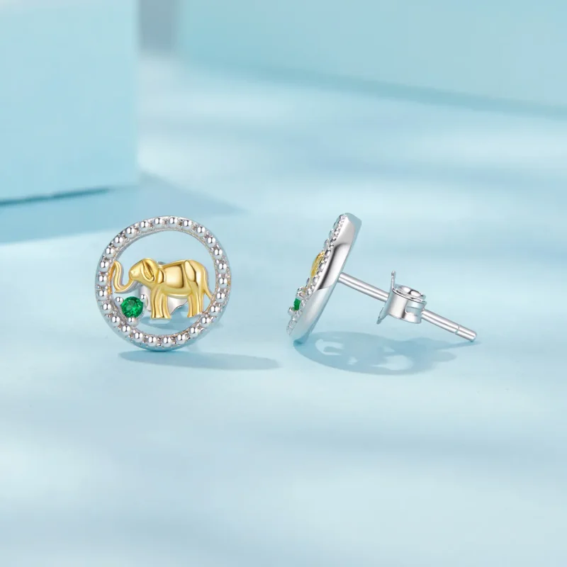 (slika za) Zlati slončki uhani v stilu PANDORA - SCE1794 - Ogled 4