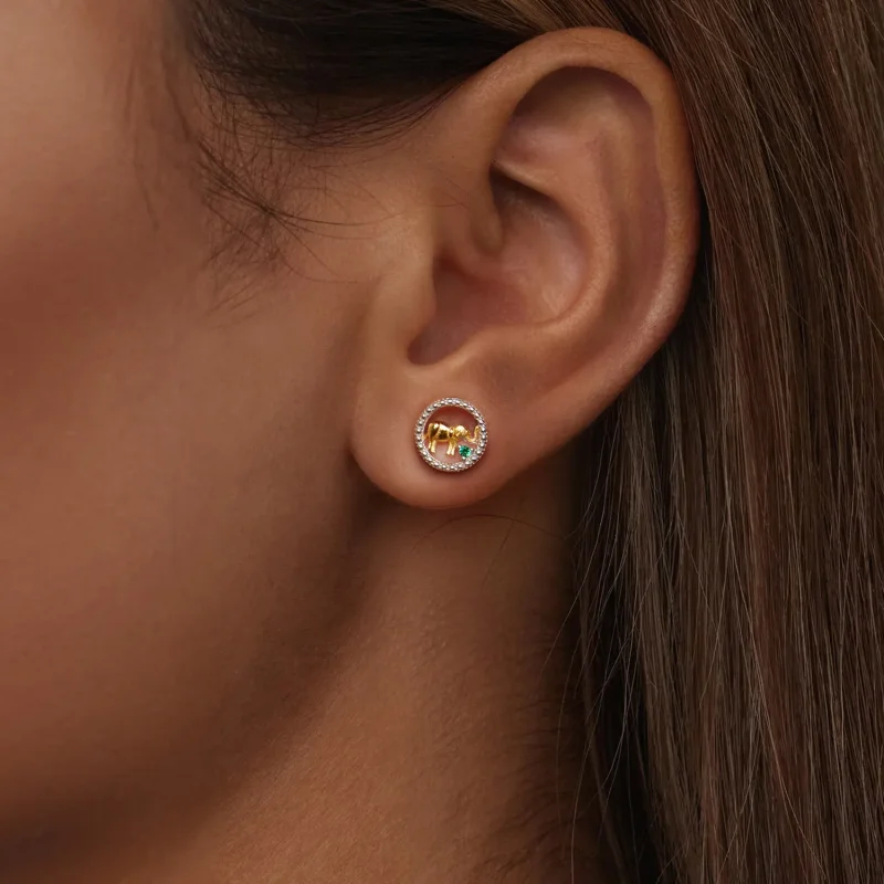 (slika za) Zlati slončki uhani v stilu PANDORA - SCE1794 - Ogled 6