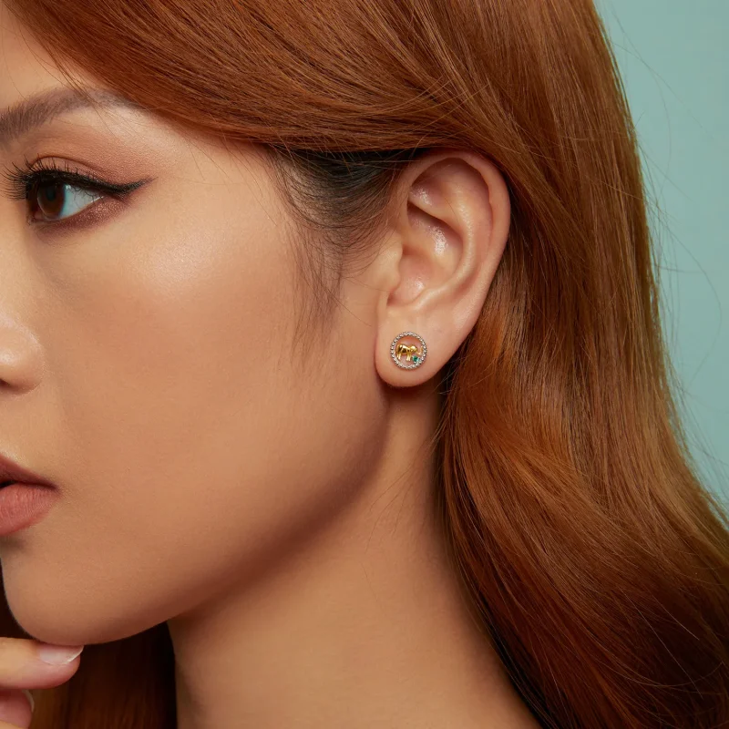 (slika za) Zlati slončki uhani v stilu PANDORA - SCE1794 - Ogled 10