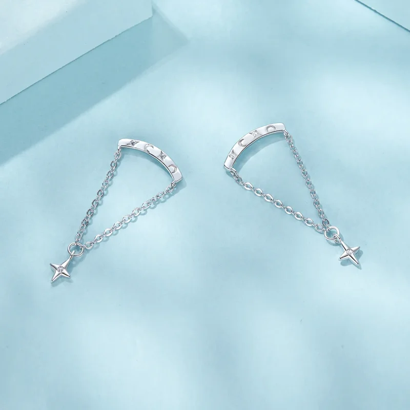 (slika za) Zvezdasti uhani s kitkami v stilu PANDORA - SCE1767 - Ogled 4