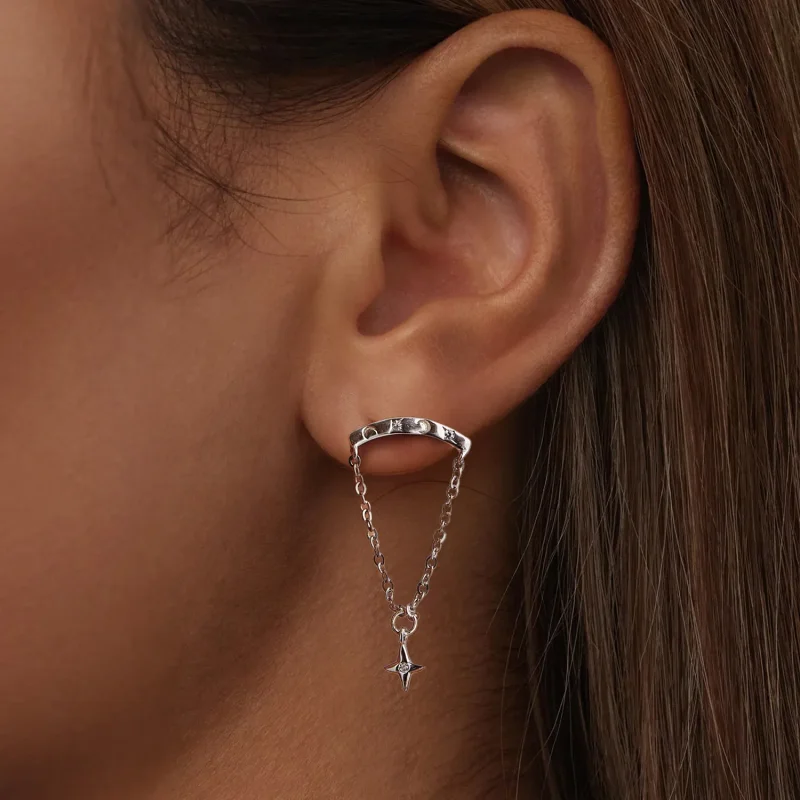 (slika za) Zvezdasti uhani s kitkami v stilu PANDORA - SCE1767 - Ogled 6