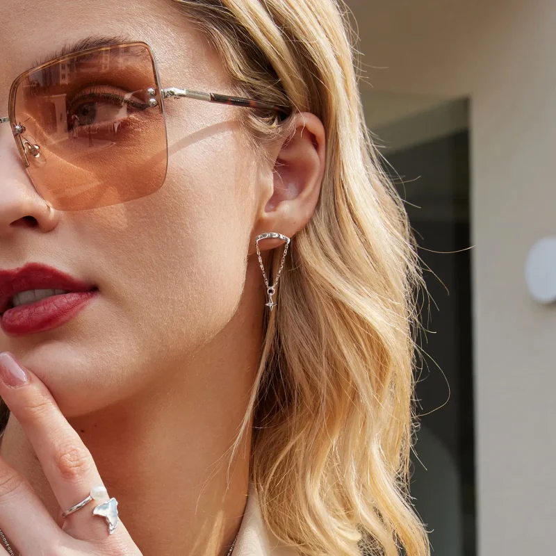 (slika za) Zvezdasti uhani s kitkami v stilu PANDORA - SCE1767 - Ogled 8