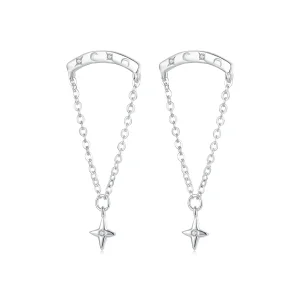 (slika za) Zvezdasti uhani s kitkami v stilu PANDORA - SCE1767