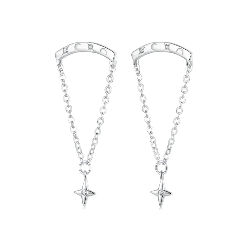 (slika za) Zvezdasti uhani s kitkami v stilu PANDORA - SCE1767 - Slika izdelka