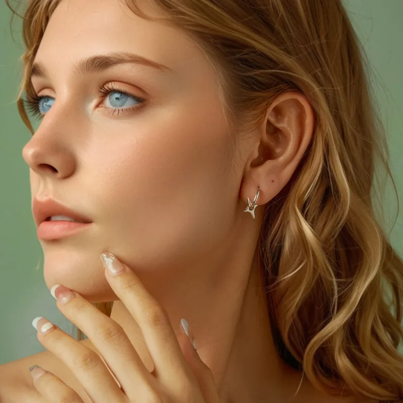 (slika za) Zvezdasti uhani v stilu PANDORA - BSE1083 - Ogled 7