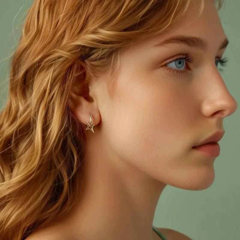 (slika za) Zvezdasti uhani v stilu PANDORA - BSE1083 - Ogled 8