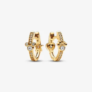 (slika za) PANDORA Bleščeči obročasti uhani z Disney junakoma Mickey Mouse in Minnie Mouse - 262959C01