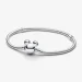 PANDORA Disney členasta zapestnica v obliki kače z zaponko z motivom Mickey Mouse - 593061C00
