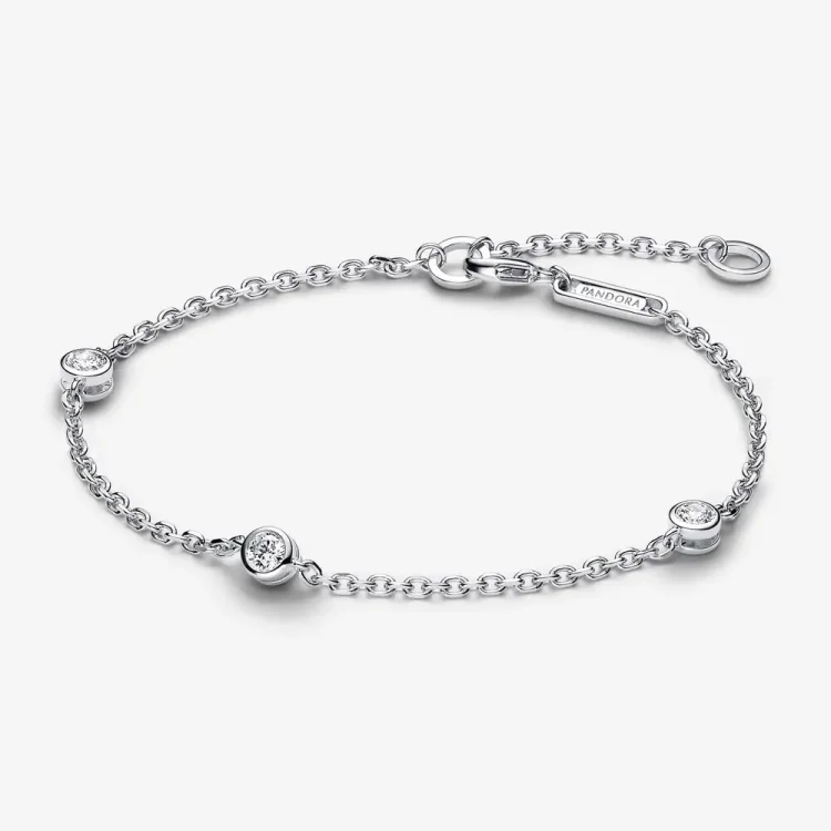 Pandora Era Bezel Lab-gown Diamond Station Chain Bracelet 0.30 karat tw Sterling Silver - 593109C01